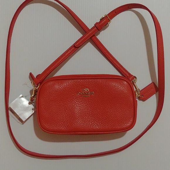 NWT Coach Crossbody Leather Pouch - Picture 7 of 8